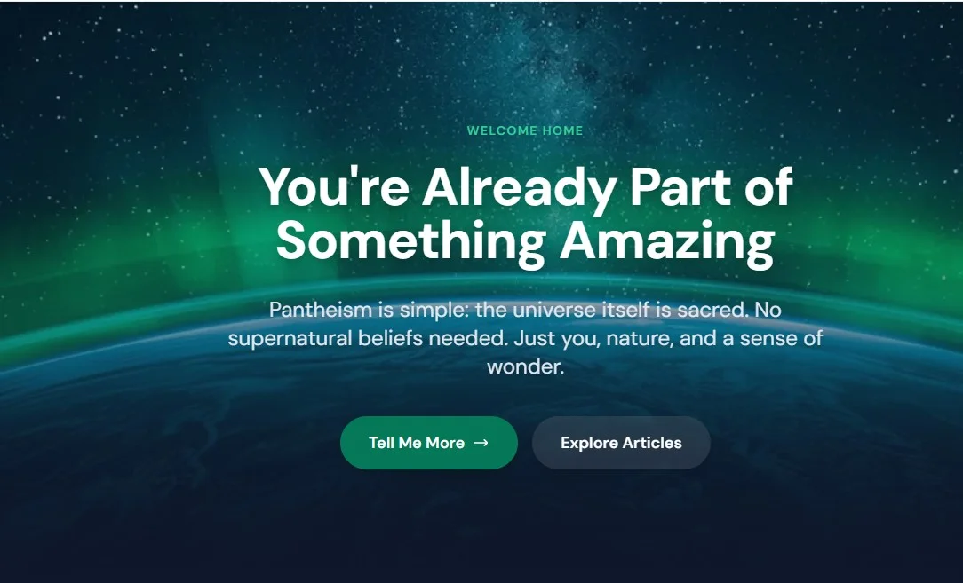 Living Pantheism website preview