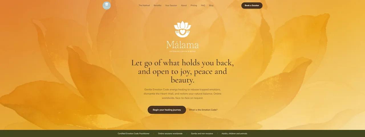 Málama (Katerina’s Birth & Being) website preview