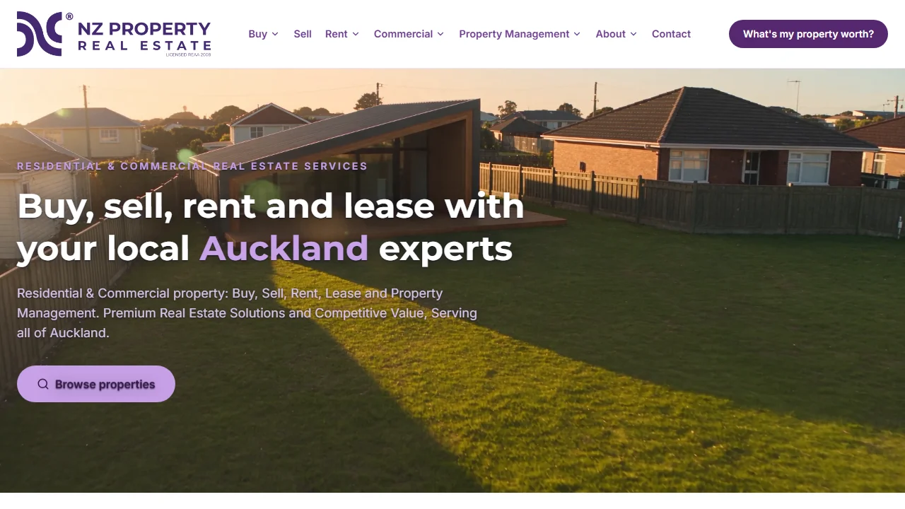NZ Property Real Estate website preview